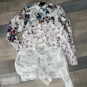 Ariat Women's Large Floral Button Down Shirts - Multicolor (set of 3)